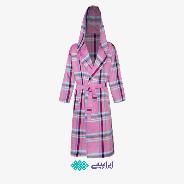 حوله تن پوش برند ابراهیمی سایز لارج (L) طرح چهارخانه صورتی
