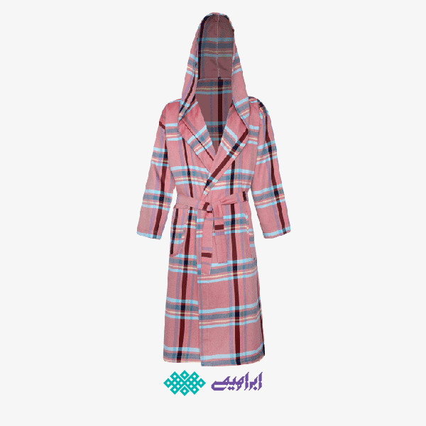 حوله تن پوش برند ابراهیمی سایز ایکس لارج (XL) طرح چهارخانه زرشکی