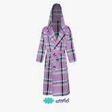 حوله تن پوش برند ابراهیمی سایز ایکس لارج (XL) طرح چهارخانه بنفش