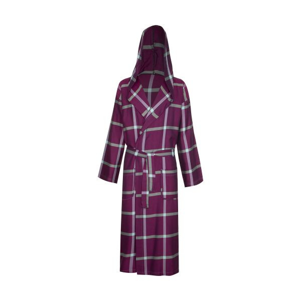 حوله تن پوش برند ابراهیمی سایز ایکس لارج (XL) طرح چهارخانه تیره زرشکی