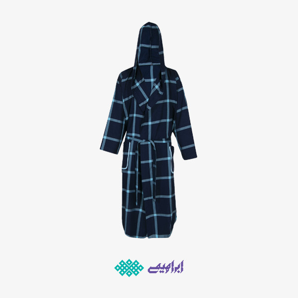 حوله تن پوش برند ابراهیمی سایز ایکس لارج (XL) طرح چهارخانه تیره سرمه ای