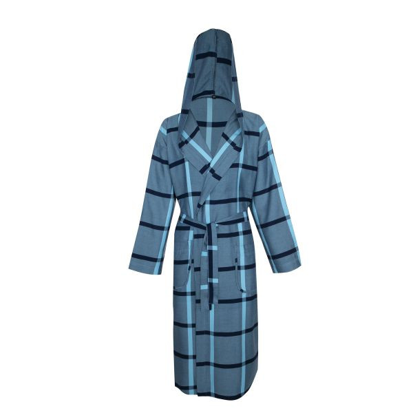 حوله تن پوش برند ابراهیمی سایز ایکس لارج (XL) طرح چهارخانه تیره آبی