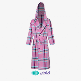 حوله تن پوش کودک سایز 75 برند ابراهیمی طرح چهارخانه صورتی