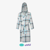 حوله تن پوش کودک سایز 90 برند ابراهیمی طرح چهارخانه سفید