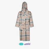 حوله تن پوش کودک سایز 90 برند ابراهیمی طرح چهارخانه نسکافه ای