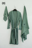 سرویس حوله پالتویی سه تیکه لنوکو سایز لارج (L) سبز سدری