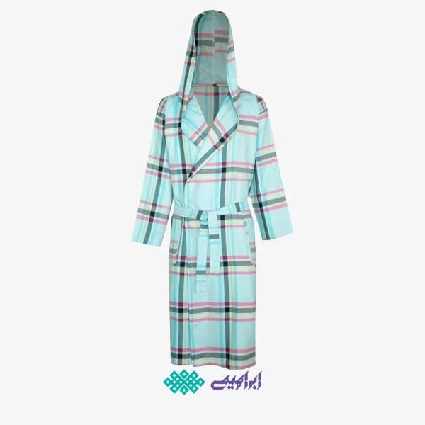 حوله تن پوش یزدی سایز لارج (L) برند ابراهیمی چهارخونه زمینه روشن
